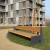 Parkbank model Vega 9 Design parkbank Vega met rugleuning in de 3 meter uitvoering.